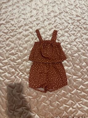 Carter's Rust Brown Polka Dot Girls' Matching Top and Shorts Set